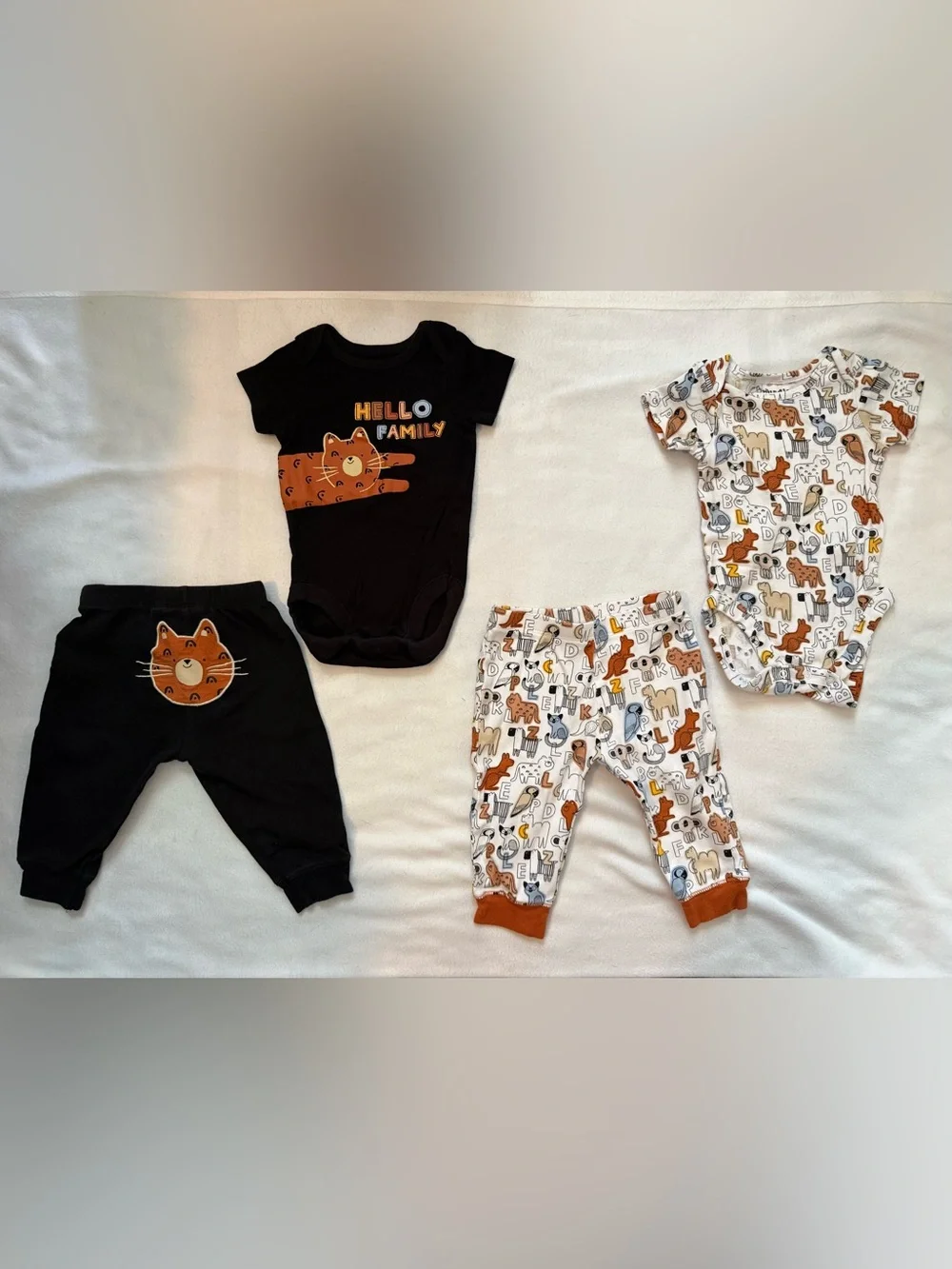 Baby Bodysuit Bundle - Navy, Yellow, orange & Animal Prints